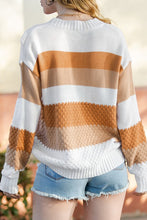 Stay With Me - Chestnut Colorblock Drop Sleeve Knitted Sweater