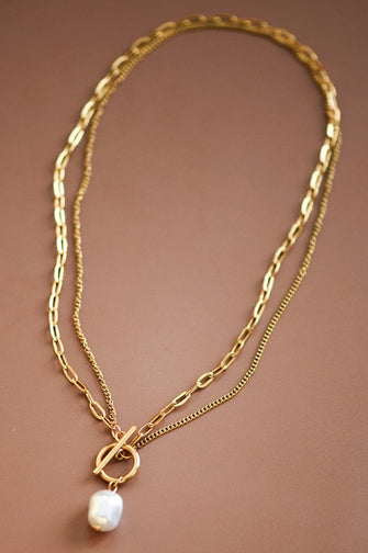 Layered Drop Chain Necklace
