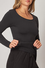 All the Feels Black Fleece Lined Long Sleeve Top