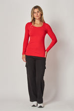 All the Feels Red Fleece Lined Long Sleeve Top