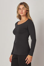 All the Feels Black Fleece Lined Long Sleeve Top