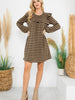 Be That Someone - Shirring Ruffle Detail Long Sleeve Stripe Dress