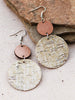 Boho Cork Dangle Earrings Khaki