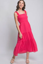 In A Moment - Fuchsia Smocked Bodice Maxi Dress