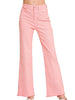 Going For It Pink Frayed Hem Pants