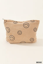 Corduroy Smile Cosmetic Makeup Clutch Bag