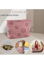 Corduroy Smile Cosmetic Makeup Clutch Bag