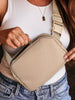 My New Best Friend - Checkered Zipped Buckle Strap Crossbody Bag
