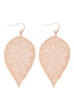 Fine Leaf Filagree Hook Earrings