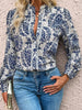 Free Spirit - Bohemian Printed Bishop Sleeve Lace Shirt