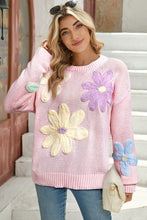 Retro Charm Flower Knit Sweater
