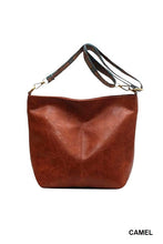 Every Situation - Camel Retro Vegan Leather Crossbody Shoulder Bag