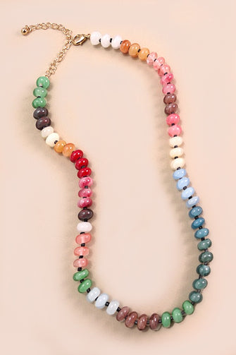 Natural Agate Bead Necklace