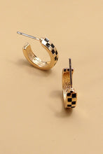 Mini Checker Hoop Huggie Earrings