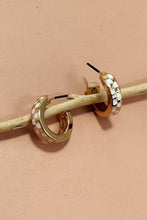 Mini Checker Hoop Huggie Earrings