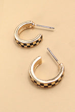 Mini Checker Hoop Huggie Earrings