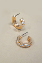Mini Checker Hoop Huggie Earrings