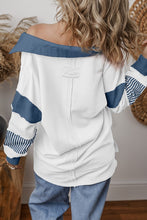 Through It All White Patchwork Collar Top