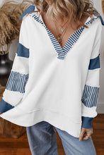 Through It All White Patchwork Collar Top