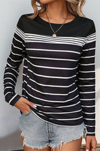 Black White Striped Long Sleeve