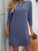 Time For You - Blue Front Pocket Long Sleeve Dress