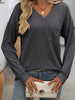 It's Our Moment - Gray Solid Pocket Front Top