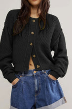 Wrapped in Ease Black Knitted Button Sweater