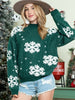 Holiday Lane - Green Snowflake Pattern Drop Shoulder Sweater