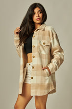 Season of More Khaki Flannel Plaid Oversized Shacket