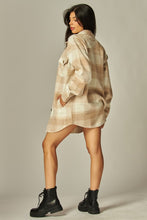 Season of More Khaki Flannel Plaid Oversized Shacket