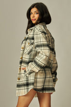 Season of More Gray Flannel Plaid Oversized Shacket