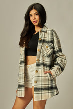 Season of More Gray Flannel Plaid Oversized Shacket