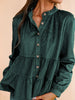 Always In Mind - Green Smocked Ruffle Tiered Button-up Shirt