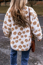 Closer to You Flower Pattern Fleece Jacket