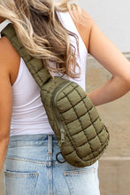 Quilted Puffer Sling Bag Olive