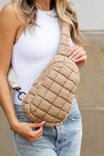 Latte Quilted Puffer Sling Bag