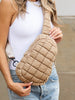 Latte Quilted Puffer Sling Bag