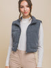 Cozy Ideas - Slate Puffer Vest with Pockets