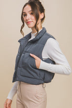 Cozy Ideas - Slate Puffer Vest with Pockets