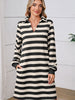 Rumor Has It Black Stripe Collared Mini Dress