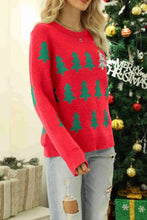 Evergreen Glow Red Christmas Tree Sweater