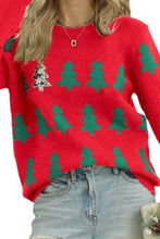 Evergreen Glow Red Christmas Tree Sweater