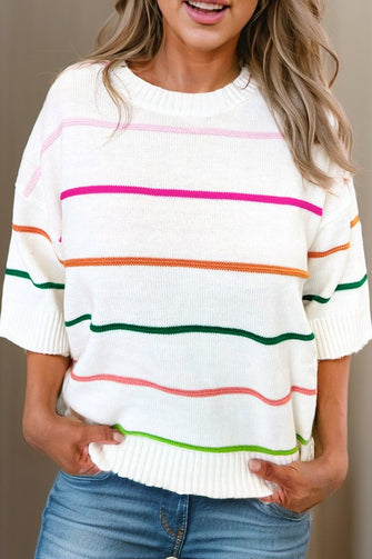 Subtle Hints Colorful Striped Sweater