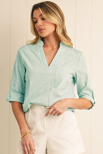 How It Begins Stripe Roll-Up Sleeve Shirt