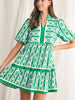 It's a Yes Abstract Print Mini Dress