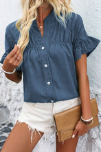 Making Plans Ruffle Ruched Shirt