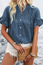 Making Plans Ruffle Ruched Shirt