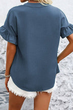 Making Plans Ruffle Ruched Shirt