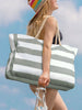 Striped Waterproof Canvas Tote Bag