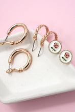 Flower Stud/Hoop Earring Set